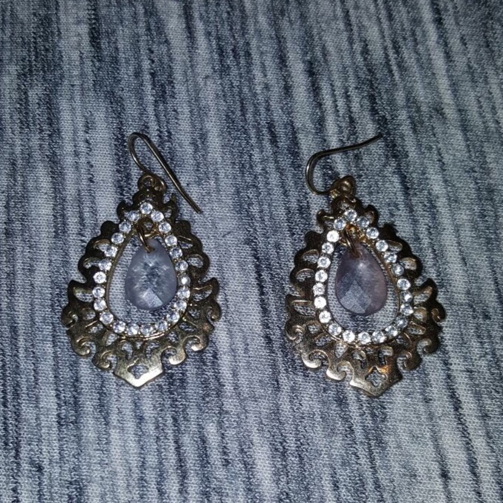 Gold and Crystal Earrings